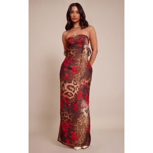 Femme Petite Robe bustier longue multicolore fleurie | Taille 30 - Taille 30