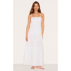 Robe longue Blanche à Corset et Taille Basse, Blanc - Taille 36