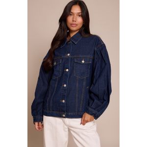 Femme Veste oversize en jean indigo &agrave; manches cocon | Taille 36 - Taille 36