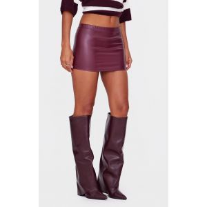 Micro jupe en PU bordeaux, Bordeaux - Taille 44