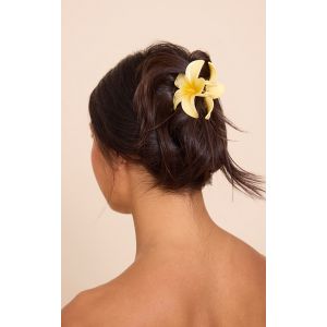 Pince à cheveux jaune beurre en forme de fleur de lys, Jaune Beurre - Taille One Size