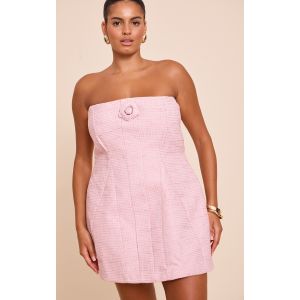 Plus Robe Camellia trapèze bouclée deluxe rose cendré, Rose Cendré - Taille 46