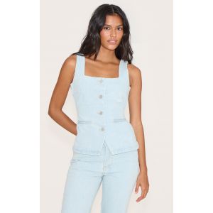 Femme Top en jean bleu clair noué derrière | Taille 40 - Taille 40