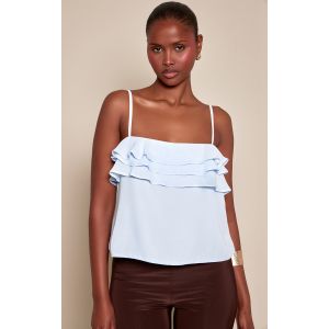 Femme D&eacute;bardeur en mousseline de soie bleu ciel | Taille 34 - Taille 34
