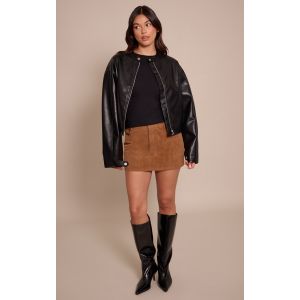 Femme Mini-jupe en su&eacute;dine camel &agrave; poches | Taille 40 - Taille 40