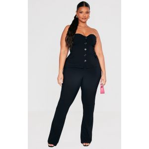 Femme Plus Pantalon flare noir tiss&eacute; stretch | Taille 46 - Taille 46