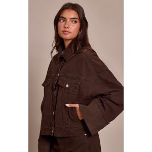 Femme Veste chocolat fonc&eacute; &agrave; manchettes retrouss&eacute;es | Taille 34 - Taille 34
