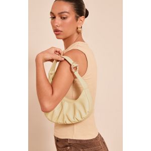 Sac à main asymétrique en PU crème à fermoir T, Crème - Taille One Size