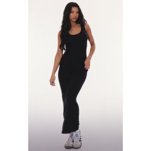 Basic robe maxi noire, Noir - Taille 44