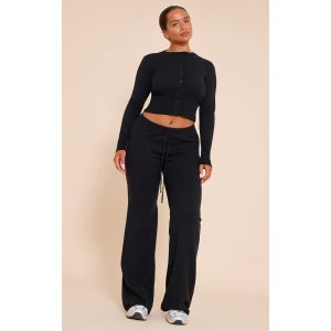 Femme Shape Pantalon en maille tricot noire nou&eacute; | Taille Large - Taille L
