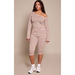 Femme Shape Pantalon capri chocolat &agrave; rayures | Taille 42 - Taille 42