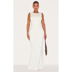 Shape Robe longue en Sculpt blanc à doublure gainant intégrée et col bateau, Crème - Taille 36