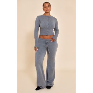 Femme Shape Pantalon en maille tricot gris anthracite nou&eacute; | Taille Small - Taille S
