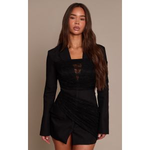 Femme Robe blazer noire &agrave; parties en dentelle | Taille 32 - Taille 32
