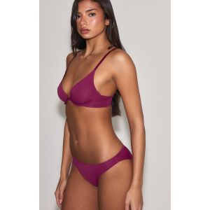 Femme Ensemble soutien-gorge et culotte bordeaux sans coutures &agrave; armatures | Taille Small - Taille S