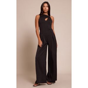 Femme Combinaison large tiss&eacute;e noire &agrave; d&eacute;coupe goutte d'eau | Taille 38 - Taille 38