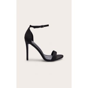 Sandales à talons & bride noires en suédine, Noir - Taille 41