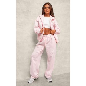 Femme Jogging large rose tendre &agrave; d&eacute;tail coeur en relief | Taille Medium - Taille M