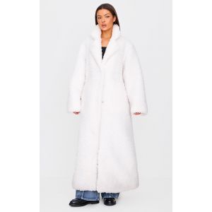 Femme Manteau long en imitation mouton douce crème | Taille XS - Taille XS