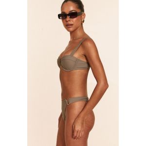 Bas de maillot de bain tanga gris champignon à barre en U, Gris champignon - Taille 36