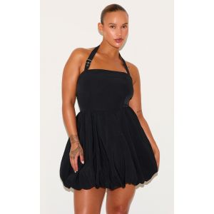 Femme Plus Mini-robe bouffante noire &agrave; dos nu et d&eacute;tail boucle | Taille 46 - Taille 46