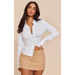 Petite Mini jupe-short gris pierre à ceinture, Gris Pierre - Taille 34