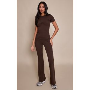 Femme Tall Pantalon de yoga flare en Sculpt chocolat &agrave; parties c&ocirc;tel&eacute;es | Taille 44 - Taille 44