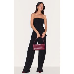Combinaison de tailleur flare tissée noire à détail bustier long, Noir - Taille 32