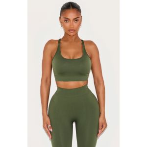 Femme Shape Brassière de sport vert forêt sans coutures à bonnets | Taille Small - Taille S