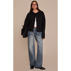 Femme Jean large bleu vintage &agrave; taille asym&eacute;trique | Taille 34 - Taille 34