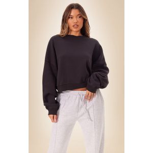 Sweat oversize noir à épaules carrées, Noir - Taille XS