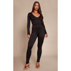 Femme Combinaison douce noire à zip | Taille 38 - Taille 38