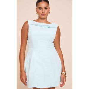 Robe de tailleur trapèze menthe glacier à noeud, Menthe Glacier - Taille 46
