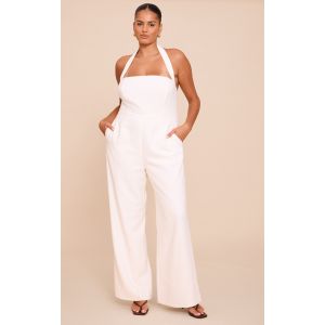 Plus Combinaison droite tissée deluxe crème à dos nu, Crème - Taille 44