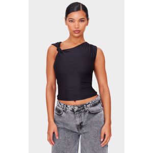 Femme Top long moulant noir &agrave; bretelle nou&eacute;e | Taille 38 - Taille 38