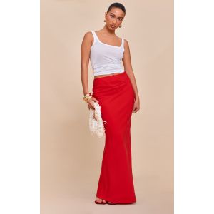Femme Jupe longue en Tencel rouge tomate | Taille 34 - Taille 34