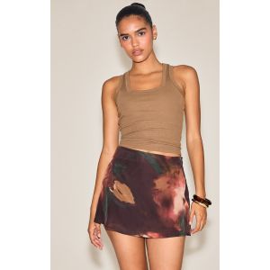 Femme Mini-jupe fluide en mousseline de soie multicolore imprimé abstrait | Taille 32 - Taille 32