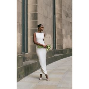 Femme Robe longue deluxe blanche &agrave; dos rond | Taille 44 - Taille 44