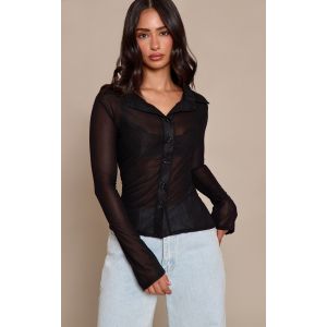 Femme Petite Chemise cintrée noire transparente | Taille 30 - Taille 30