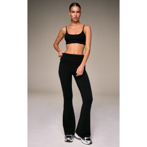 Pantalon de yoga en coton doux noir, Noir - Taille L