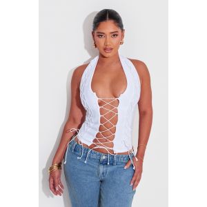 Shape Top corset bandage blanc à lacets, Blanc - Taille 42