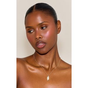 Collier en chaîne à boules et pendentif perle crème, Crème - Taille One Size