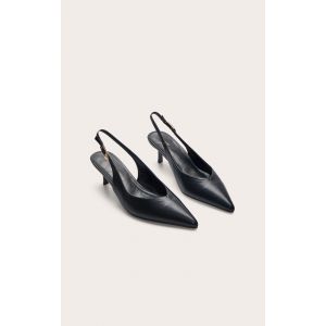 Femme Escarpins noirs coup&eacute;s en V &agrave; petit talon et bride derri&egrave;re | Taille 36 - Taille 36