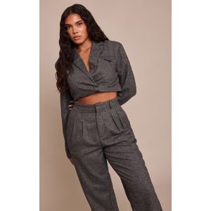 Femme Shape Blazer court structuré gris anthracite à chevrons | Taille 46 - Taille 46