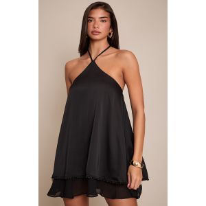 Femme Mini robe droite satin&eacute;e noire dos nu | Taille 44 - Taille 44