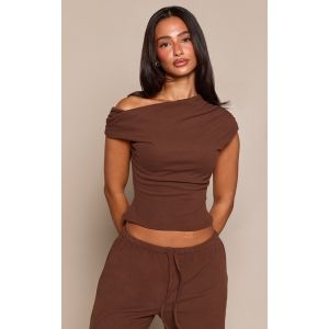 Femme Petite Top asym&eacute;trique tr&egrave;s doux chocolat | Taille 32 - Taille 32