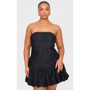 Plus Mini robe bustier texturée noire, Noir - Taille 54