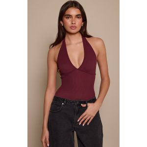 Femme Body c&ocirc;tel&eacute; rouge vin &agrave; dos nu et contours | Taille XS - Taille XS