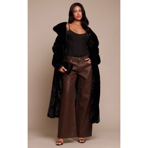Femme Jean large effet enduit chocolat | Taille 36 - Taille 36