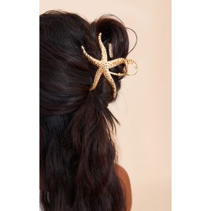 Pince à cheveux dorée en forme d'étoile de mer, Doré - Taille One Size